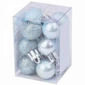 Kinekus Modrá vianočná guľa, plastová, 2 cm, sada 12 ks, modrá mix