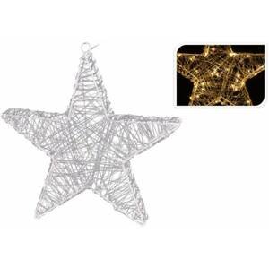 Kinekus Svetlo vianočné 30 LED teplé biele hviezda 30 cm s časovačom baterky