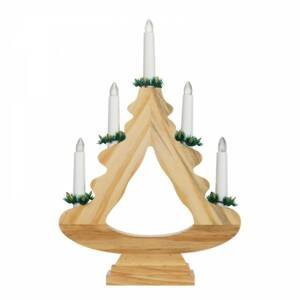 Kinekus Svietnik vianočný stromček LED 5 sviečok, drevo