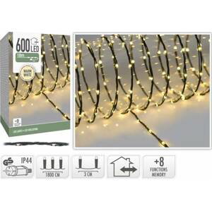 Kinekus Svetlo vianočné 600 LED teplá biela, s funkciami, vonkajšie /vnútorné