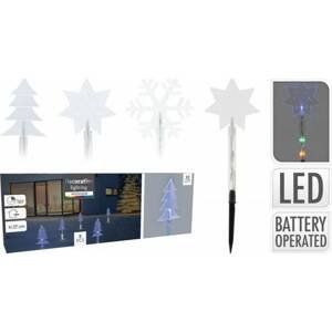 Kinekus Svetlo vianočné zapichovacie 15 LED farebné, 37,5 cm, 5 ks, baterky, vonkajšie, mix